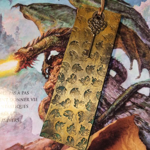 Marque page dragon bronze